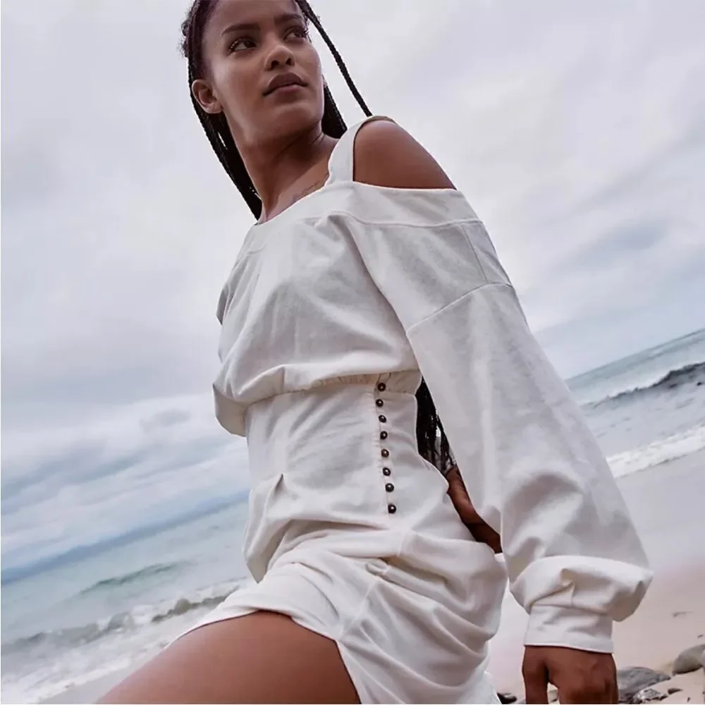 Free People Ibiza Midi Dress in Ivory